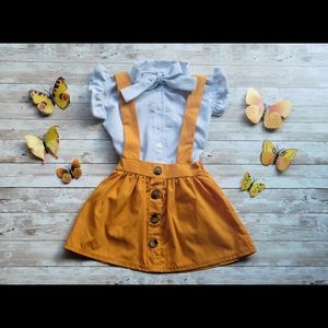 A Line Suspender Skirt Set